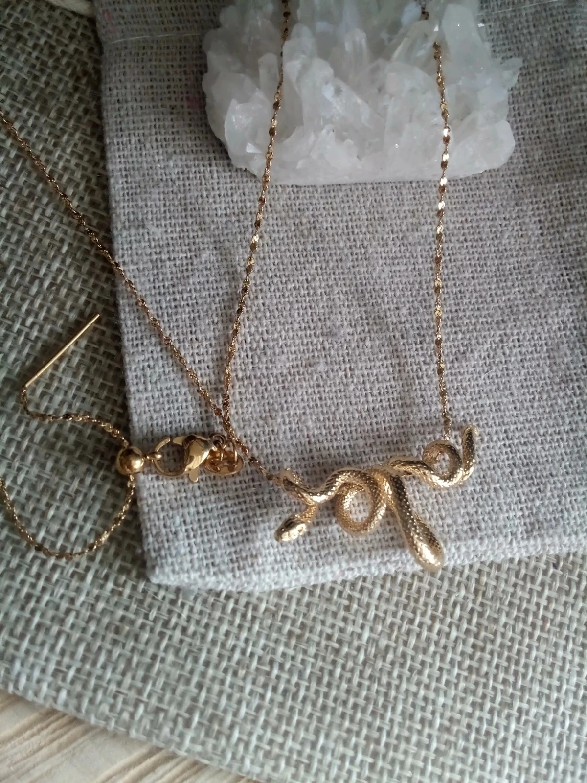 Collar colgante serpiente enrollada – photo 3